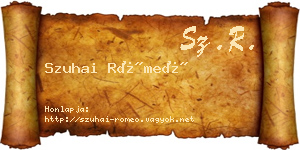 Szuhai Rómeó névjegykártya